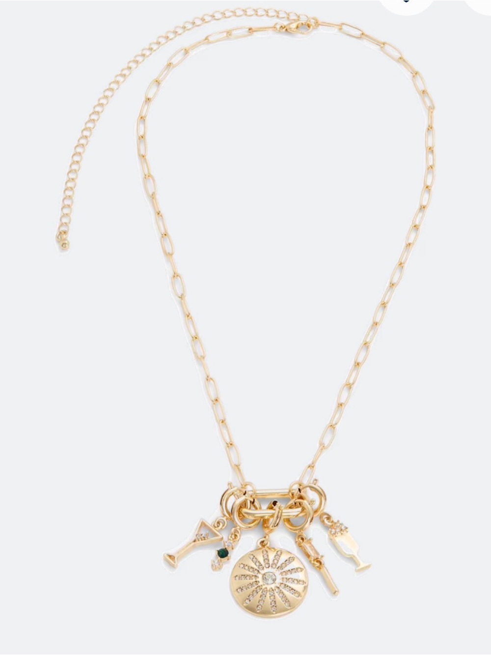 NWT Kevia Gold Paperclip Chain & 4 Charm Set | Celestial Cocktail Theme